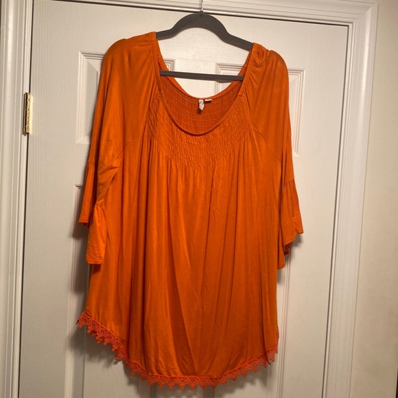 Cato Tops - Cato Orange 3/4 Length Sleeves Top…size XL